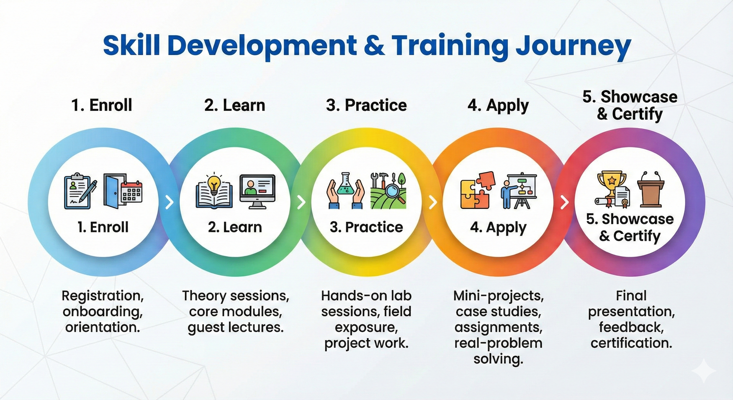 Infographic timeline of key achievements